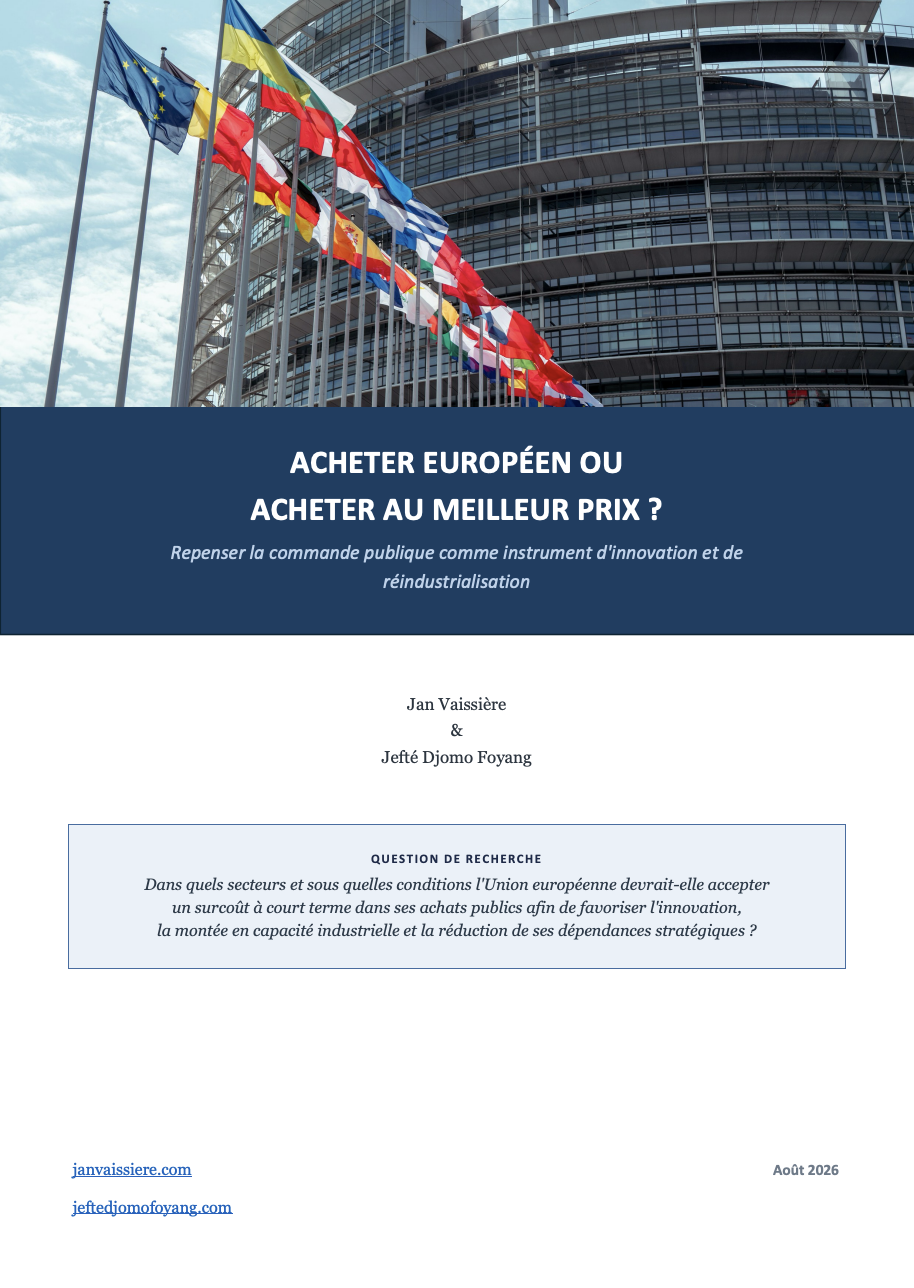 Couverture du rapport « Acheter européen ou acheter au meilleur prix ? »